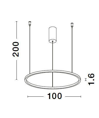 Nova Luce TARQUIN LED Pendelleuchte Messing 59W Warmweiss 200x100cm dimmbar 9345610