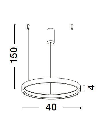 Nova Luce PERRINE LED Pendelleuchte Silber 22W Warmweiss 150x40cm dimmbar 9345614