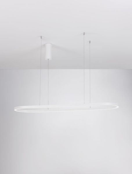 Nova Luce CUPPE LED Pendelleuchte Weiß 56W Warmweiss 120x35x200cm dimmbar 9345625