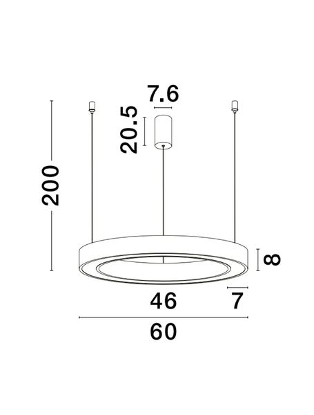 Nova Luce MORBIDO LED Pendelleuchte Weiß 48W Steuerbare Lichtfarbe 200x60cm dimmbar 9345638