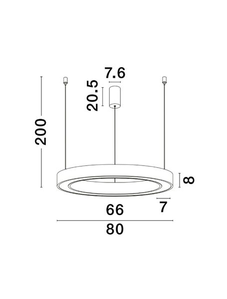 Nova Luce MORBIDO LED Pendelleuchte Messing 59W Steuerbare Lichtfarbe 200x80cm dimmbar 9345643