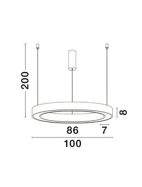 Nova Luce MORBIDO LED Pendelleuchte Messing 80W Steuerbare Lichtfarbe 200x100cm dimmbar 9345646