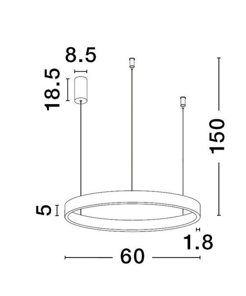 Nova Luce ELOWEN LED Pendelleuchte Weiss 60W Warmweiss 150x60cm dimmbar 9345659