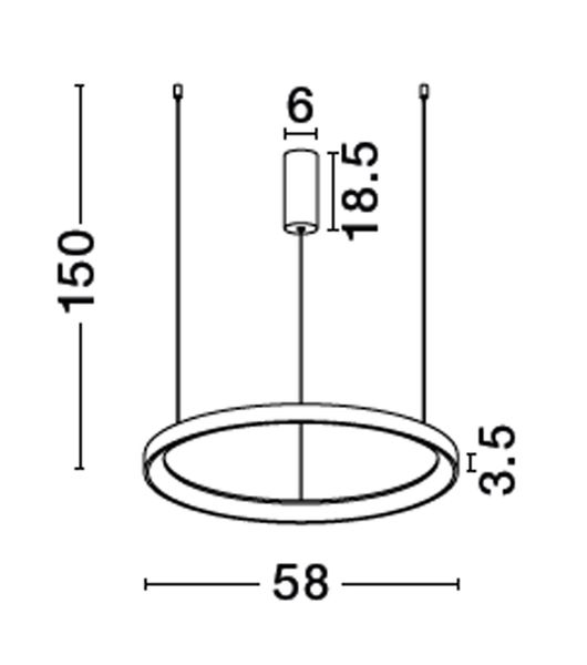 Nova Luce PERTINO LED Pendelleuchte Schwarz 48W Warmweiss 150x58cm dimmbar 9345689