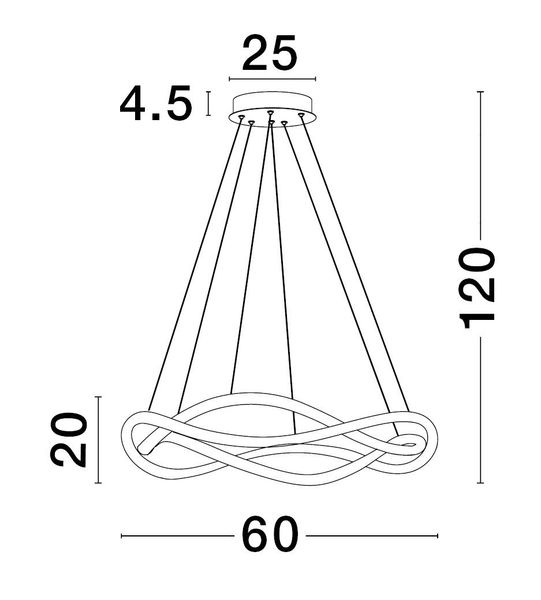 Nova Luce JINAL LED Deckenleuchte Schwarz 34W Warmweiss 120x60cm dimmbar 9348102