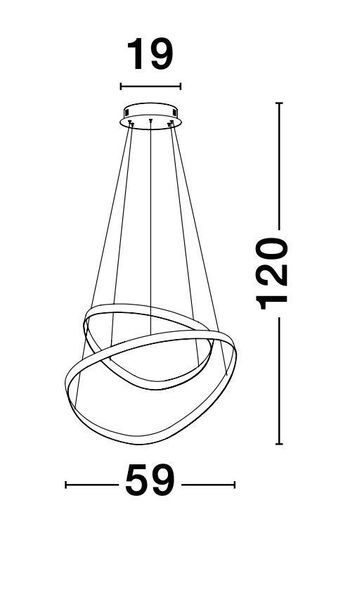 Nova Luce ARIES LED Pendelleuchte Weiß 45W Warmweiss 120x59cm dimmbar 9357061