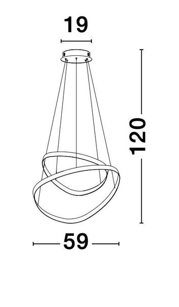 Nova Luce ARIES LED Pendelleuchte Schwarz 45W Warmweiss 120x59cm dimmbar 9357063