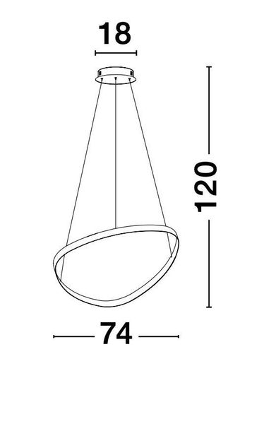 Nova Luce ARIES LED Pendelleuchte Schwarz 32W Warmweiss 120x74cm dimmbar 9357064