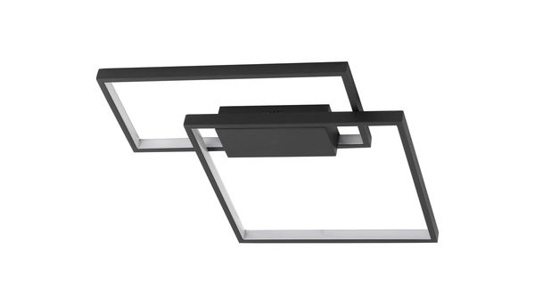 Nova Luce PORTO LED Deckenleuchte Schwarz 30W Warmweiss 45x45x4cm dimmbar 9364033