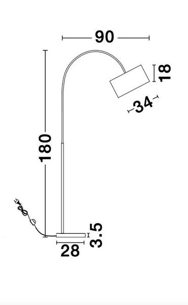 Nova Luce SAMA Stehlampe E27 Schwarz 90x34x180cm 9401652