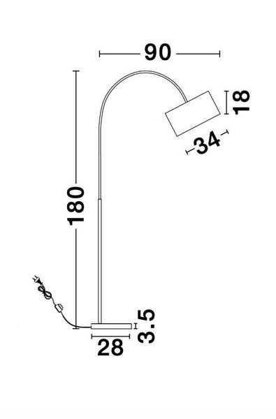 Nova Luce SAMA Stehlampe E27 Weiß 90x34x180cm 9401653