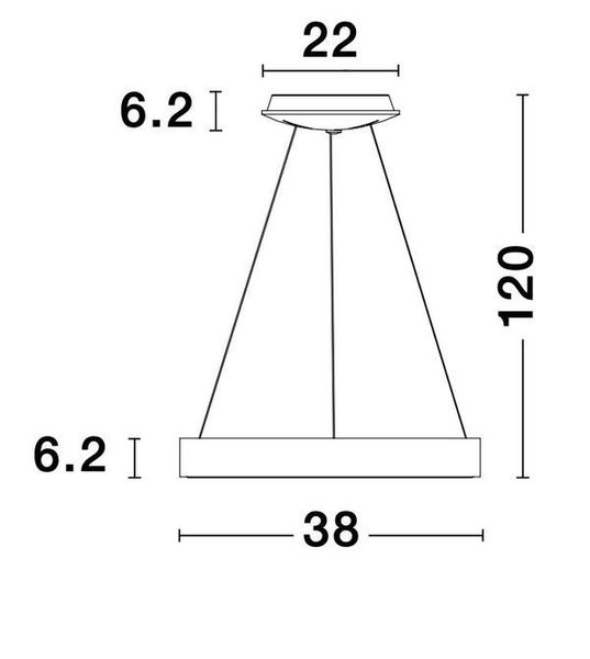 Nova Luce RANDO THIN LED Pendelleuchte Weiß 30W Warmweiss 120x38cm dimmbar 9453430