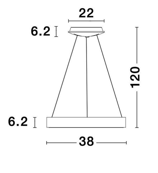 Nova Luce RANDO THIN LED Pendelleuchte Schwarz 30W Warmweiss 120x38cm dimmbar 9453431