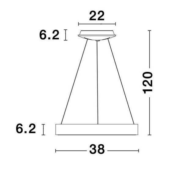 Nova Luce RANDO THIN LED Pendelleuchte Kaffeebraun 30W Warmweiss 120x38cm dimmbar 9453433