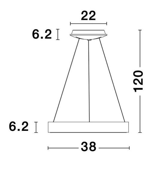 Nova Luce RANDO THIN LED Pendelleuchte Silber 30W Warmweiss 120x38cm dimmbar 9453434