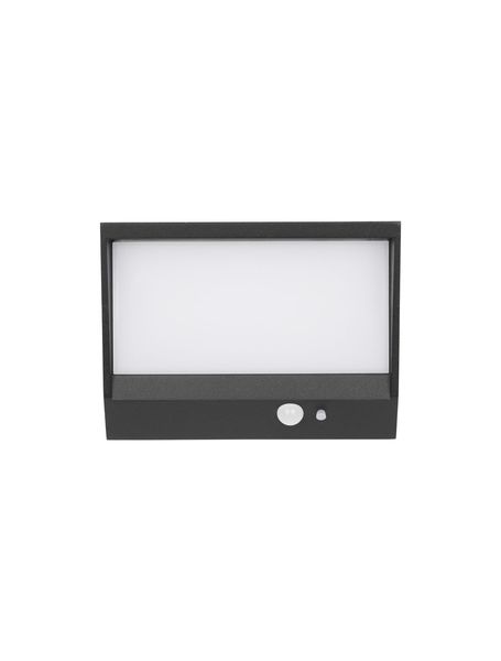 Nova Luce VALOR LED Wandleuchte Anthrazit 2W IP65 Warmweiss 18,6x7,2x14cm Solar Bewegungsmelder 9492540