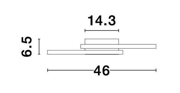 Nova Luce BILBAO LED Deckenleuchte Schwarz 25W Warmweiss 46x46x6,5cm 9500822