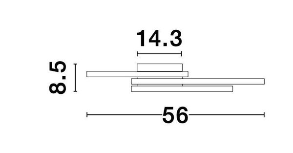 Nova Luce BILBAO LED Deckenleuchte Schwarz 42W Warmweiss 56x56x8,5cm 9500832