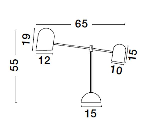 Nova Luce NELA Tischleuchte E27 2-fach Weiß 65x15x55cm 9501231