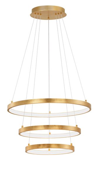 Nova Luce LEON LED Pendelleuchte Blattgold 83W Warmweiss 150x61cm dimmbar 9501430