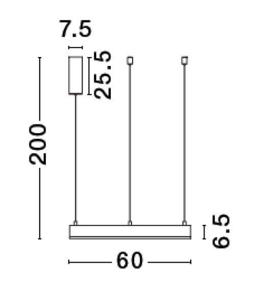 Nova Luce MOTIF LED Pendelleuchte Messing 40W Steuerbare Lichtfarbe 200x60cm dimmbar 9530206