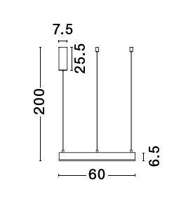 Nova Luce MOTIF LED Pendelleuchte Weiss 40W Steuerbare Lichtfarbe 200x60cm dimmbar 9530209