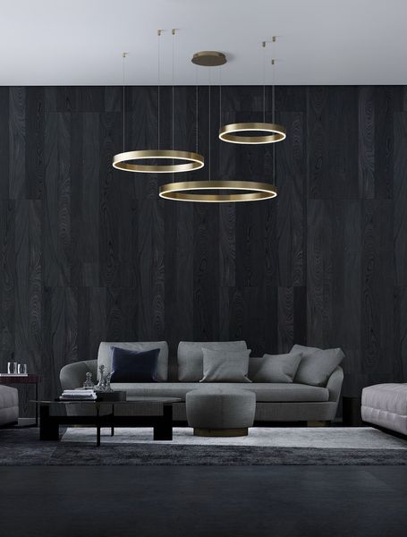 Nova Luce MOTIF LED Pendelleuchte Gold 140W Steuerbare Lichtfarbe 250x100cm dimmbar 9530217