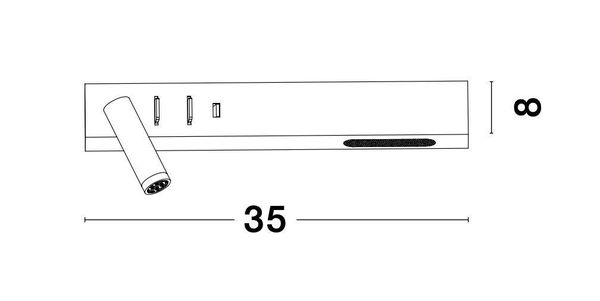 Nova Luce VIDA LED Wandleuchte Weiß 8W Warmweiss 35x10x8cm 9533524