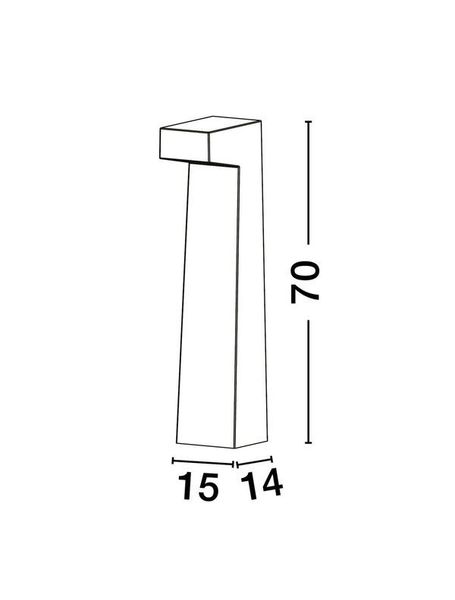 Nova Luce ARAN LED Wegeleuchte Grau 5W IP65 Warmweiss 15x14x70cm 9540212