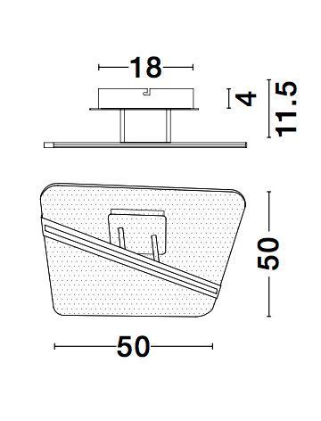 Nova Luce JERTUNA LED Deckenleuchte Gold 34W Warmweiss 50x50x11,5cm 9545233