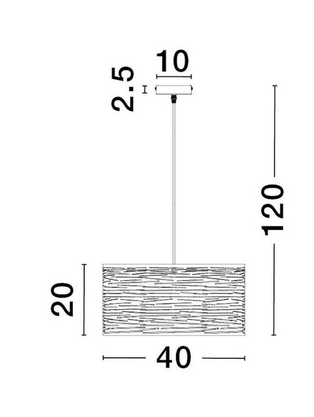 Nova Luce ZANE Pendelleuchte E27 2-fach Schwarz 120x40cm dimmbar 9555812