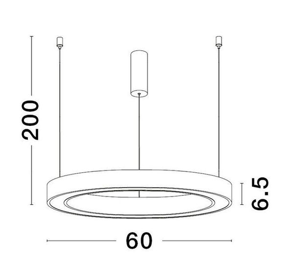 Nova Luce STING LED Pendelleuchte Schwarz 40W Warmweiss 200x60cm dimmbar 9558601