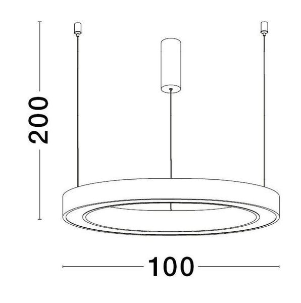 Nova Luce STING LED Pendelleuchte Weiß 60W Warmweiss 200x100cm dimmbar 9558606