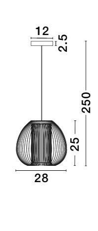 Nova Luce DESIRE Pendelleuchte E27 Schwarz 250x28cm dimmbar 9586151