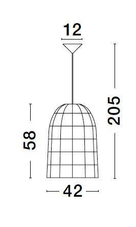 Nova Luce GRIFFIN Pendelleuchte E27 Braun 205x42cm dimmbar 9586506