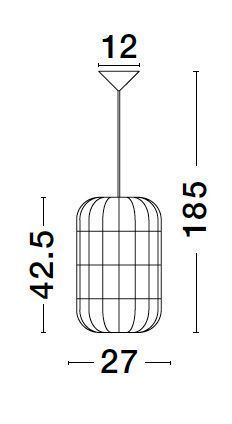 Nova Luce GRIFFIN Pendelleuchte E27 Braun 185x27cm dimmbar 9586507