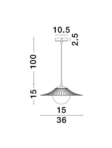 Nova Luce FLY Pendelleuchte E27 Schwarz 115x36cm dimmbar 9620126