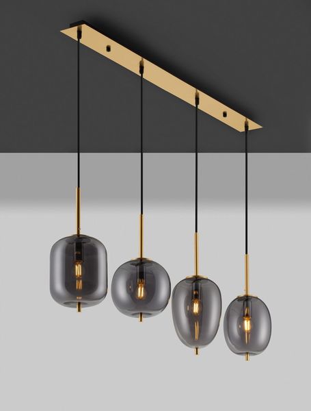 Nova Luce LATO Pendelleuchte E14 4-fach Gold 110x18,5x120cm dimmbar 9624083