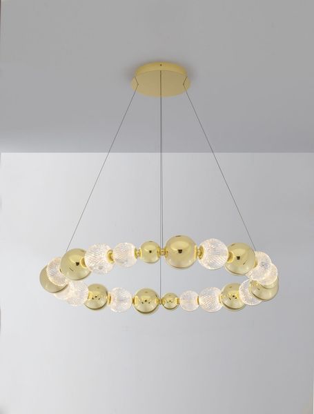 Nova Luce BRILLE LED Pendelleuchte Gold 52W Neutralweiss 120x94cm dimmbar 9695202