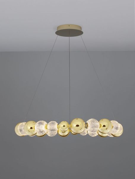 Nova Luce BRILLE LED Pendelleuchte Gold 52W Neutralweiss 120x94cm dimmbar 9695202