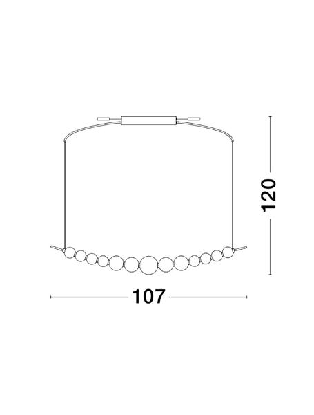 Nova Luce PERLA LED Pendelleuchte Gold 28W Warmweiss 109x13,5x120cm dimmbar 9695205