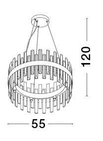 Nova Luce CROWN Pendelleuchte G9 7-fach Satin 120x55cm dimmbar 9695218