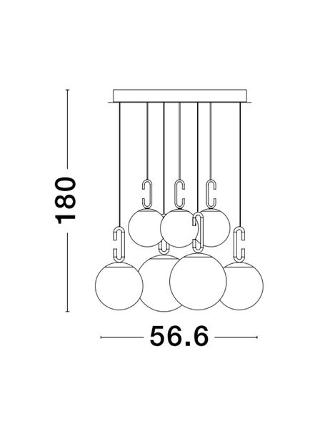 Nova Luce HOOK LED Pendelleuchte Gold 52W Warmweiss 180x56,6cm dimmbar 9695221