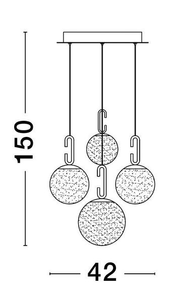 Nova Luce HOOK LED Pendelleuchte Gold 30,49W Warmweiss 180x42cm dimmbar 9695222