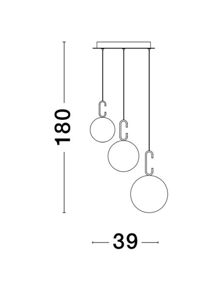 Nova Luce HOOK LED Pendelleuchte Gold 25,8W Warmweiss 180x39cm 9695223