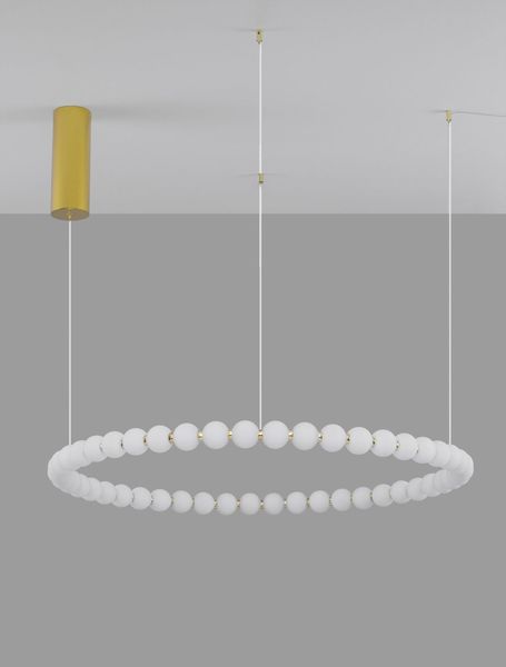 Nova Luce PERLA LED Pendelleuchte Gold 96W Warmweiss 200x104cm dimmbar 9695232