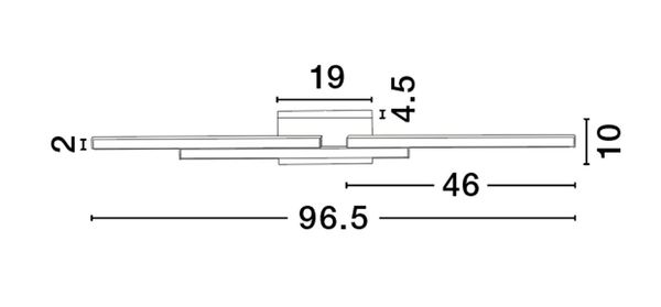 Nova Luce CHART LED Wandleuchte Schwarz 31W Warmweiss 96,5x9x10cm 9695245