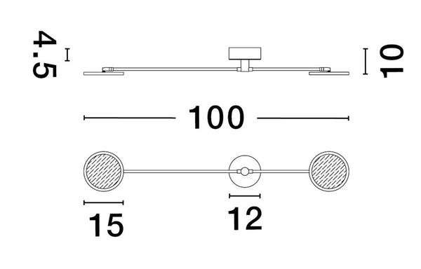 Nova Luce SCOPE LED Wandleuchte Schwarz 18,17W Warmweiss 100x10x120cm dimmbar 9695251