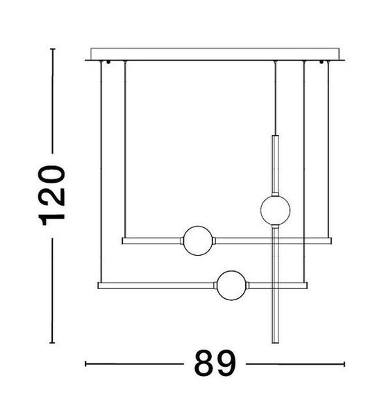 Nova Luce ACROBAT LED Pendelleuchte Schwarz 26W Warmweiss 89x26x120cm dimmbar 9695257