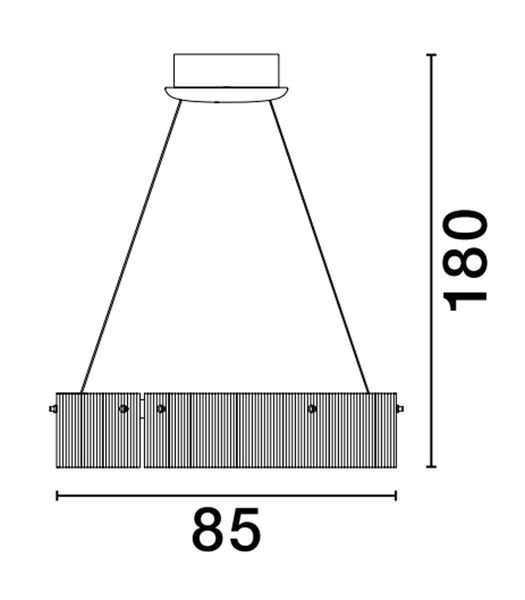 Nova Luce PAULINE LED Pendelleuchte Schwarz 55W Warmweiss 180x85cm dimmbar 9695263